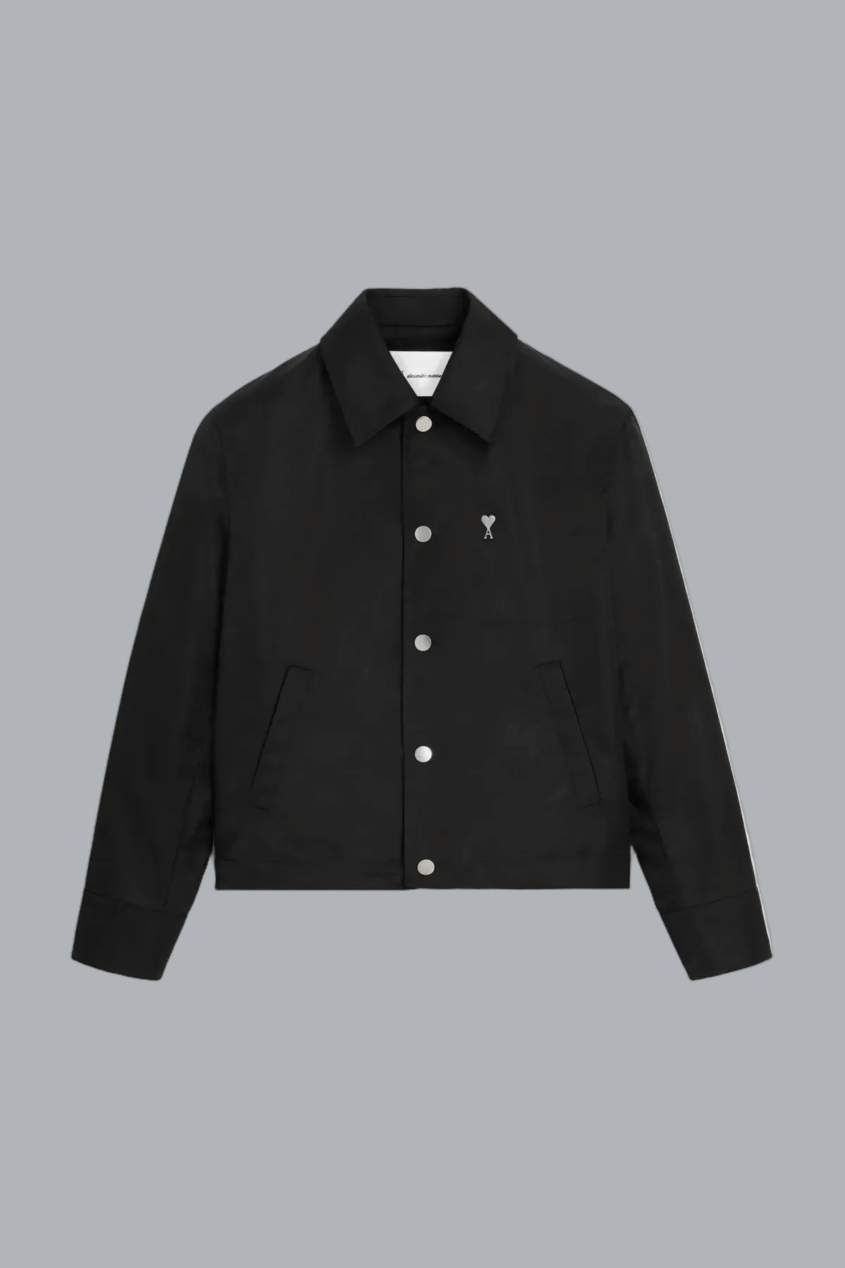BLACK BUTTON-ON JACKET WITH RIVET BLACK