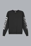 Sleeve Print Crewneck Black