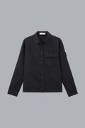 OLD' EFFECT BRUSHED ORGANIC COTTON CANVAS SHIRTS NAVY BLUE