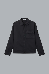 OLD' EFFECT BRUSHED ORGANIC COTTON CANVAS SHIRTS NAVY BLUE