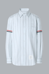 RWB ARMBAND WIDE STRIPE STRAIGHT FIT DYED POPLIN SHIRT