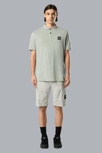 ORGANIC COTTON STRETCH BROKEN TWILL SHORTS PEARL GREY