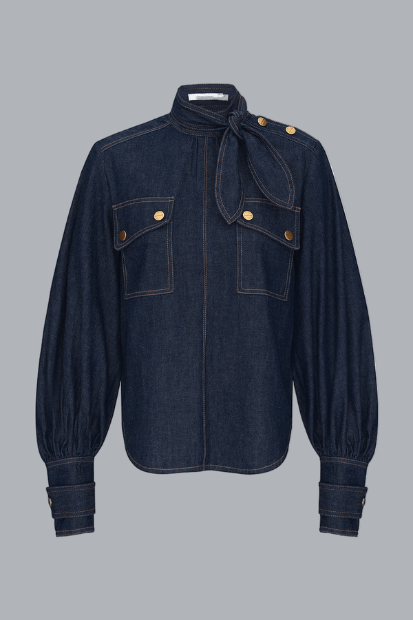 DENIM CARGO BLOUSE