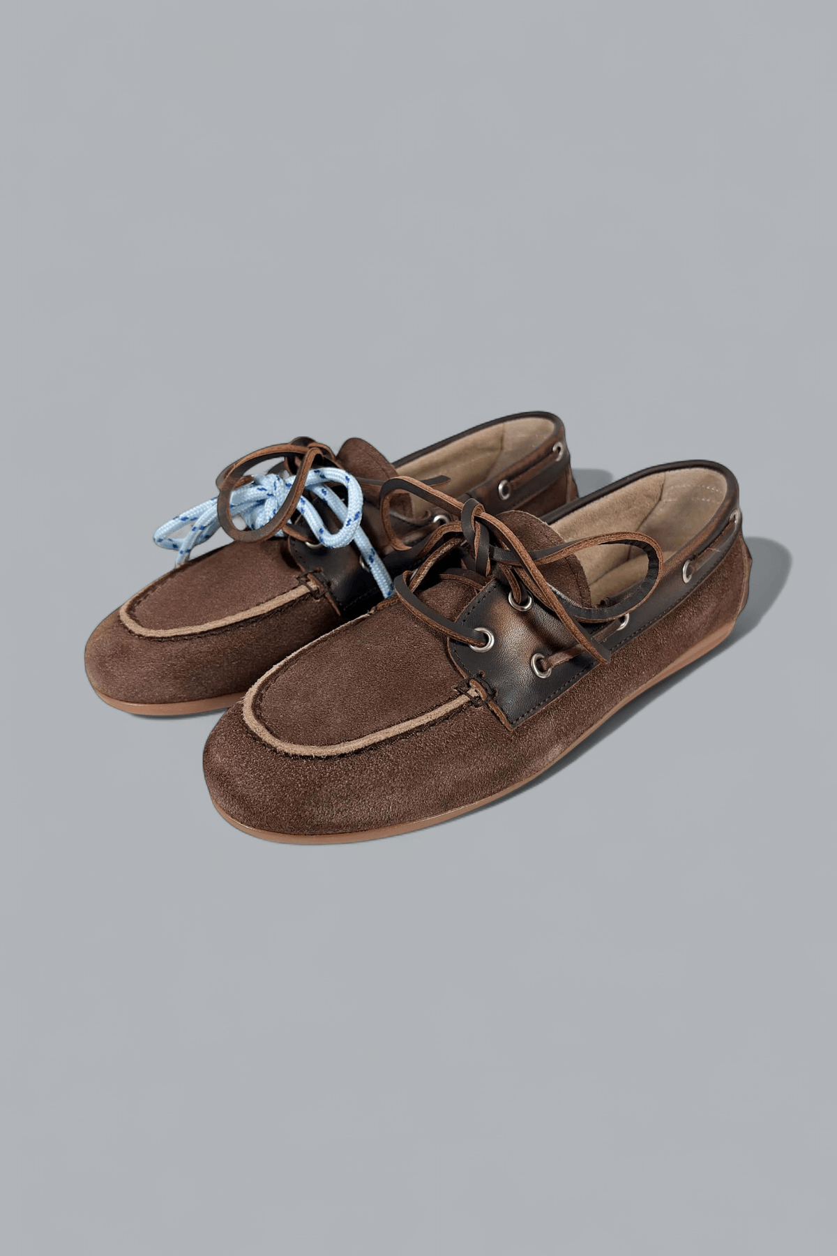BOAT LOAFERS BRUSHED SUEDE AND LEATHER