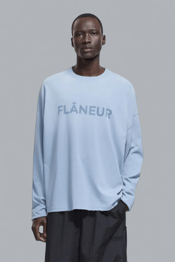 LANGÄRMLIGES T-SHIRT MIT VERSCHWOMMENEM LOGO