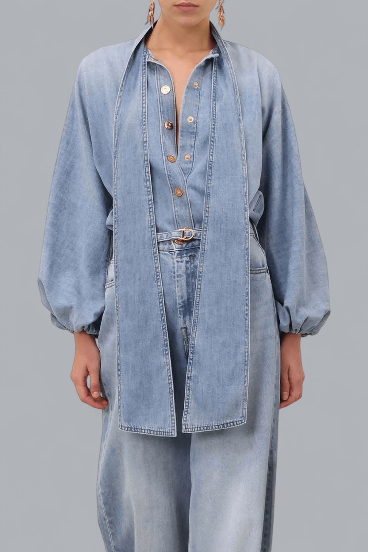 INDRA DENIM TIE BLOUSE