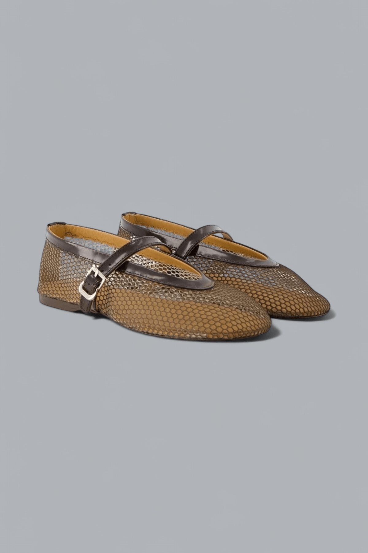 PATENT BALETTO MESH BALLERINAS