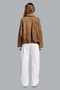 Meghan Suede Bomber Jacket
