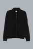 COTTON DIAGONAL FLEECE ZIP LENS SWEATSHIRT BLACK