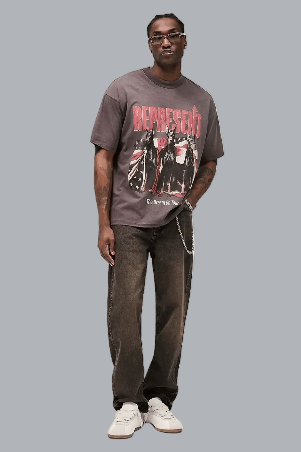 R2 rechte pijpen jeans taupe