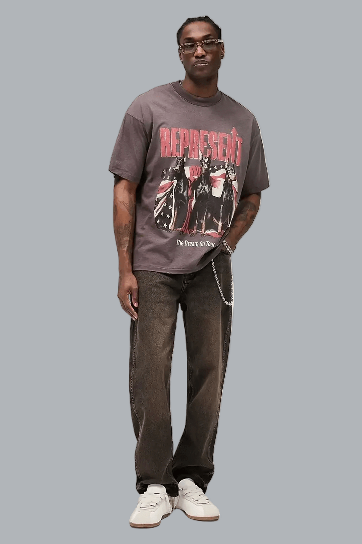 R2 rechte pijpen jeans taupe