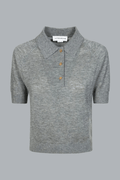 POLO COLLAR T-SHIRT GREY MARL