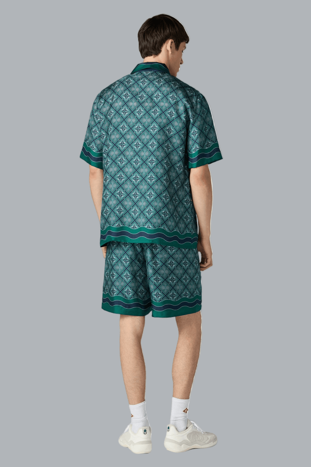 RADIATING MONOGRAM SILK SHORTS