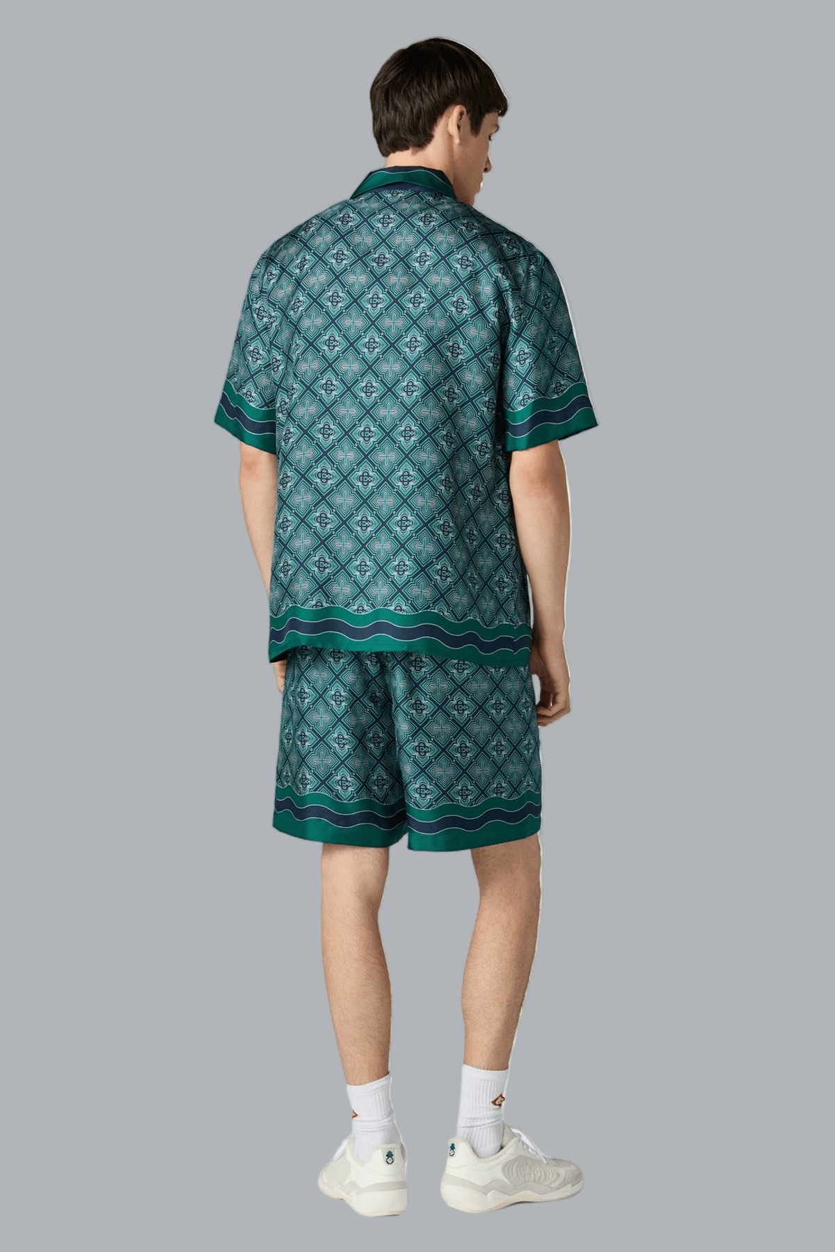 RADIATING MONOGRAM SILK SHORTS