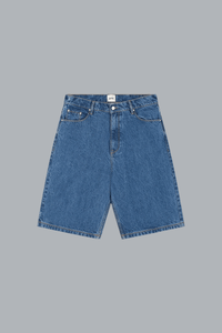 Round pocket Denim Shorts Raw Denim
