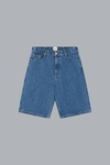 Round pocket Denim Shorts Raw Denim