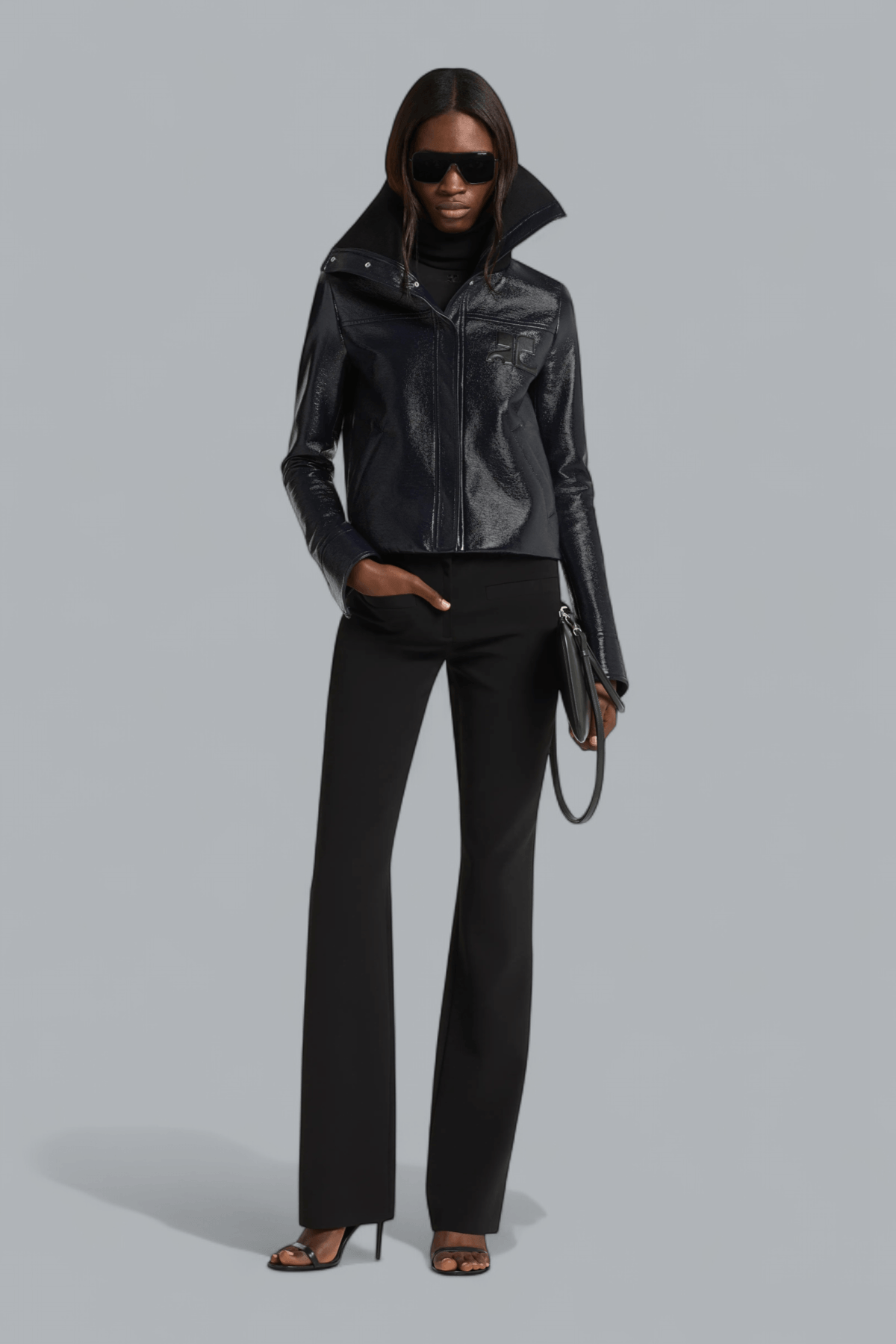 HIGH COLLAR VINYL JACKET