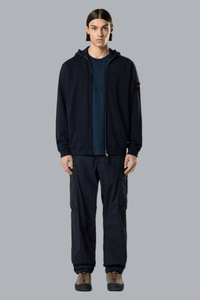 'OLD' EFFECT MALFILÉ FLEECE HOODIE TRUI MARINEBLAUW