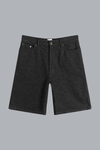 LASER MONOGRAM DENIM SHORTS  BLACK