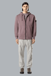ORGANIC COTTON FLEECE HOODIE SWEATER PURPLE GRAY