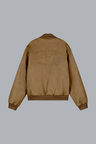 Leather Varsity Jacket Brown