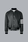 CALF LEATHER 4 BAR BOMBER JACKET