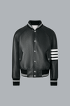 CALF LEATHER 4 BAR BOMBER JACKET