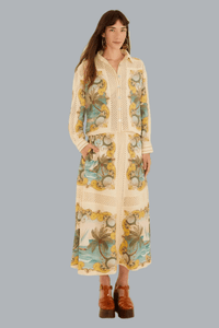ROYAL SEA MULTICOLOR CROCHET DETAIL SHIRT