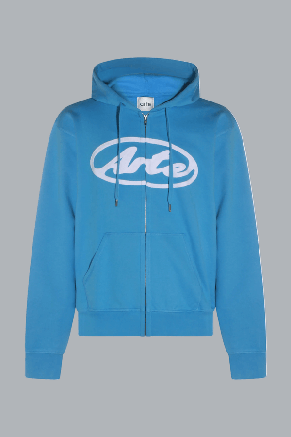 Circle Logo Zip Hoodie Blue