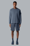STRETCH COTTON FLEECE SWEATSHIRT SLATE BLU