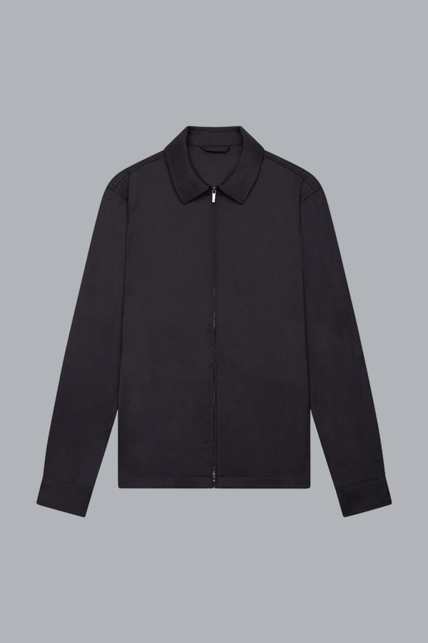 Wool Stretch Overshirt Dark Navy