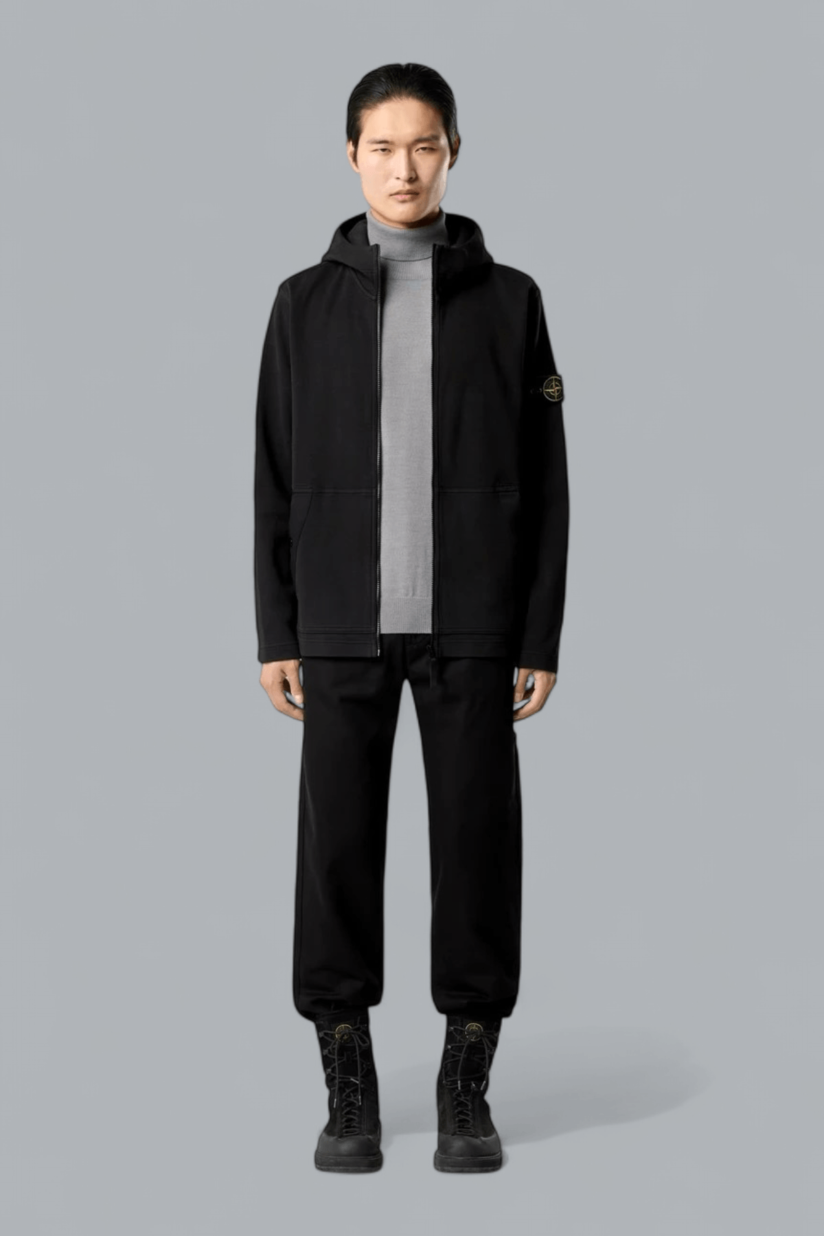ORGANIC COTTON INTERLOCK ZIP THROUGH HOODIE