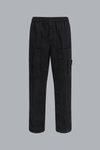 MERCERISED ORGANIC COTTON RIPSTOP TROUSERS BLACK