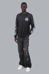 AMIRI EAGLE FLAMES LS TEE BLACK