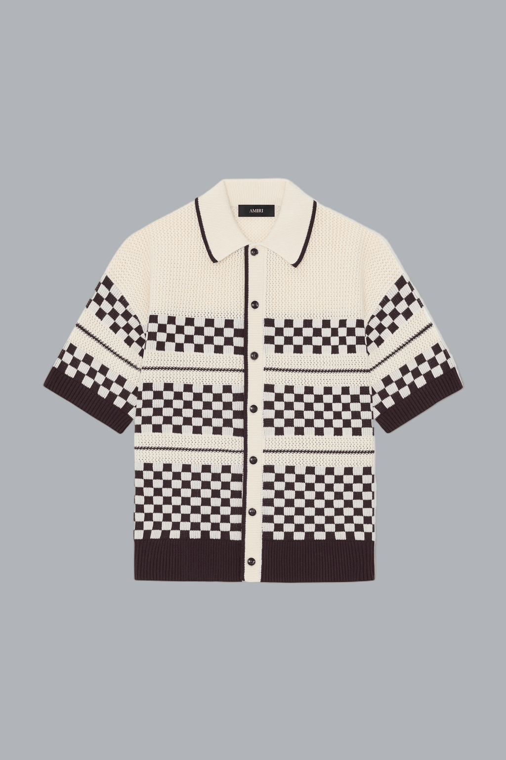 CHECKERED MESH SHIRT ALABASTER