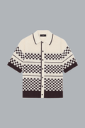 CHECKERED MESH SHIRT ALABASTER