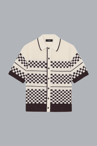 CHECKERED MESH SHIRT ALABASTER