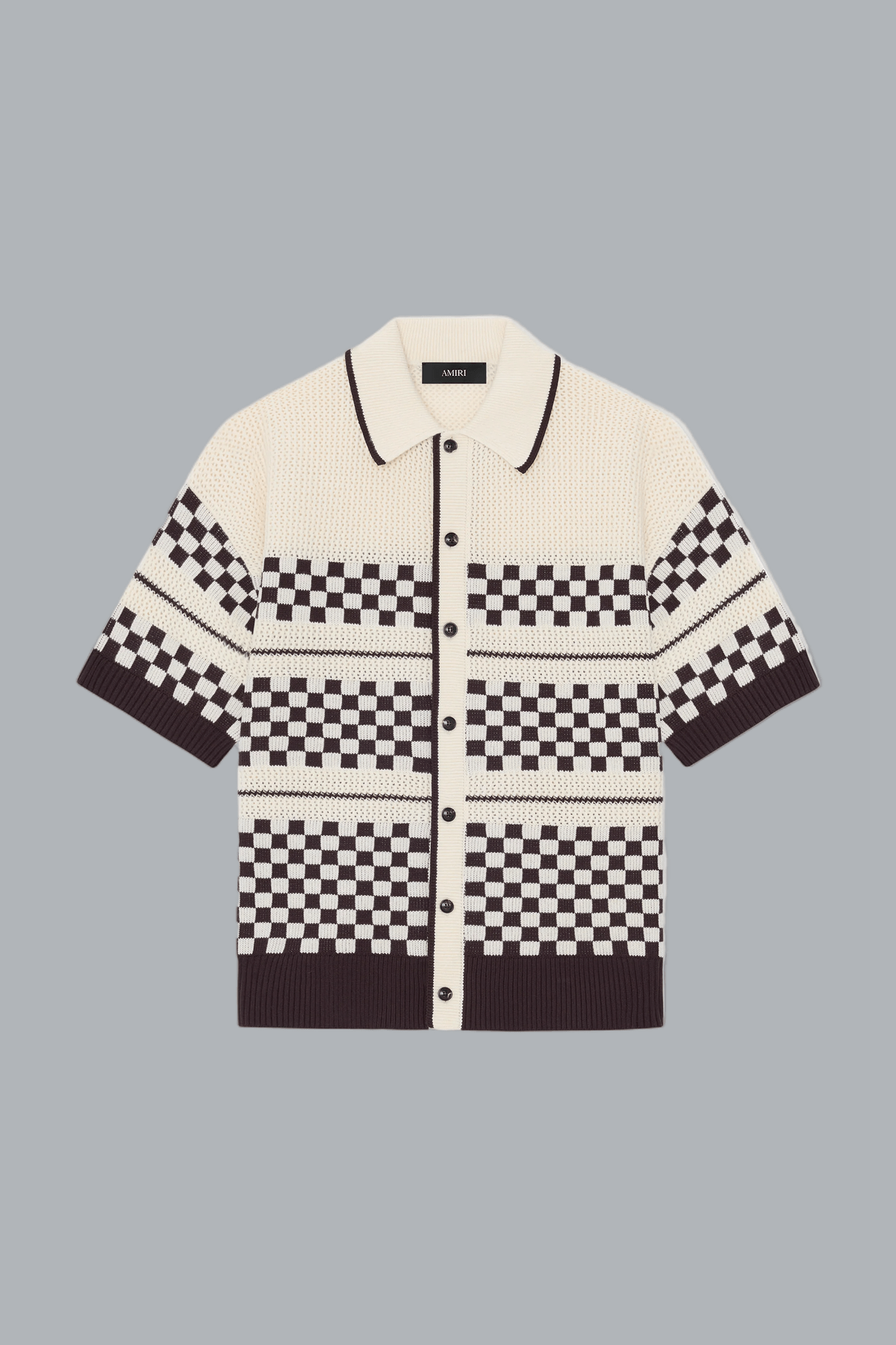 CHECKERED MESH SHIRT ALABASTER