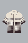 CHECKERED MESH SHIRT ALABASTER