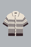 CHECKERED MESH SHIRT ALABASTER