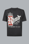 RHUDE FUMAR 91 T-SHIRT VINTAGE ZWART / WIT / ROOD