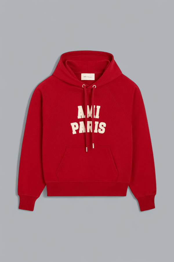 AMI PARIS FELT EMBROIDERY HOODIE