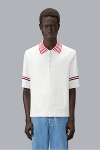 SAILBOAT JERSEY STITCH RWB STRIPE RUGBY POLO SHIRT