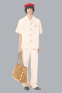 DENIM OVERSHIRT VLOGO WHITE