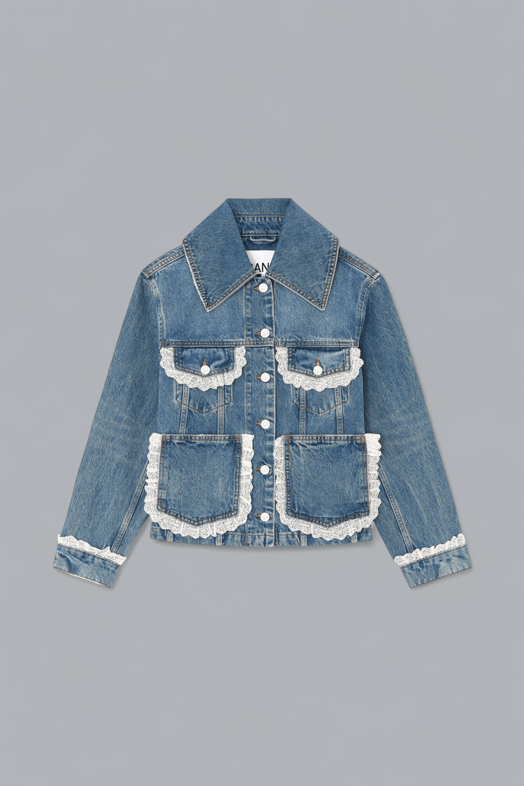 RIGID DENIM LACE JACKET