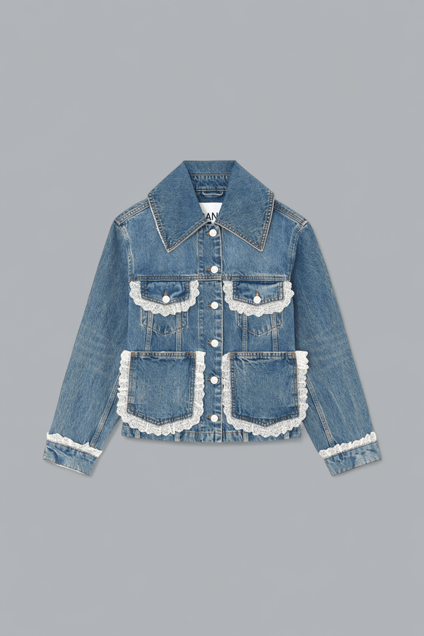 RIGID DENIM LACE JACKET