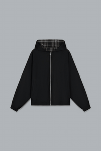 REVERSIBLE PLAID HOODED JACKET