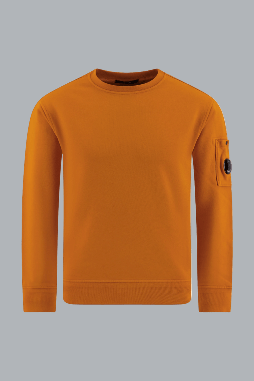 COTTON DIAGONAL FLEECE CREWNECK LENS SWEATSHIRT ORANGE