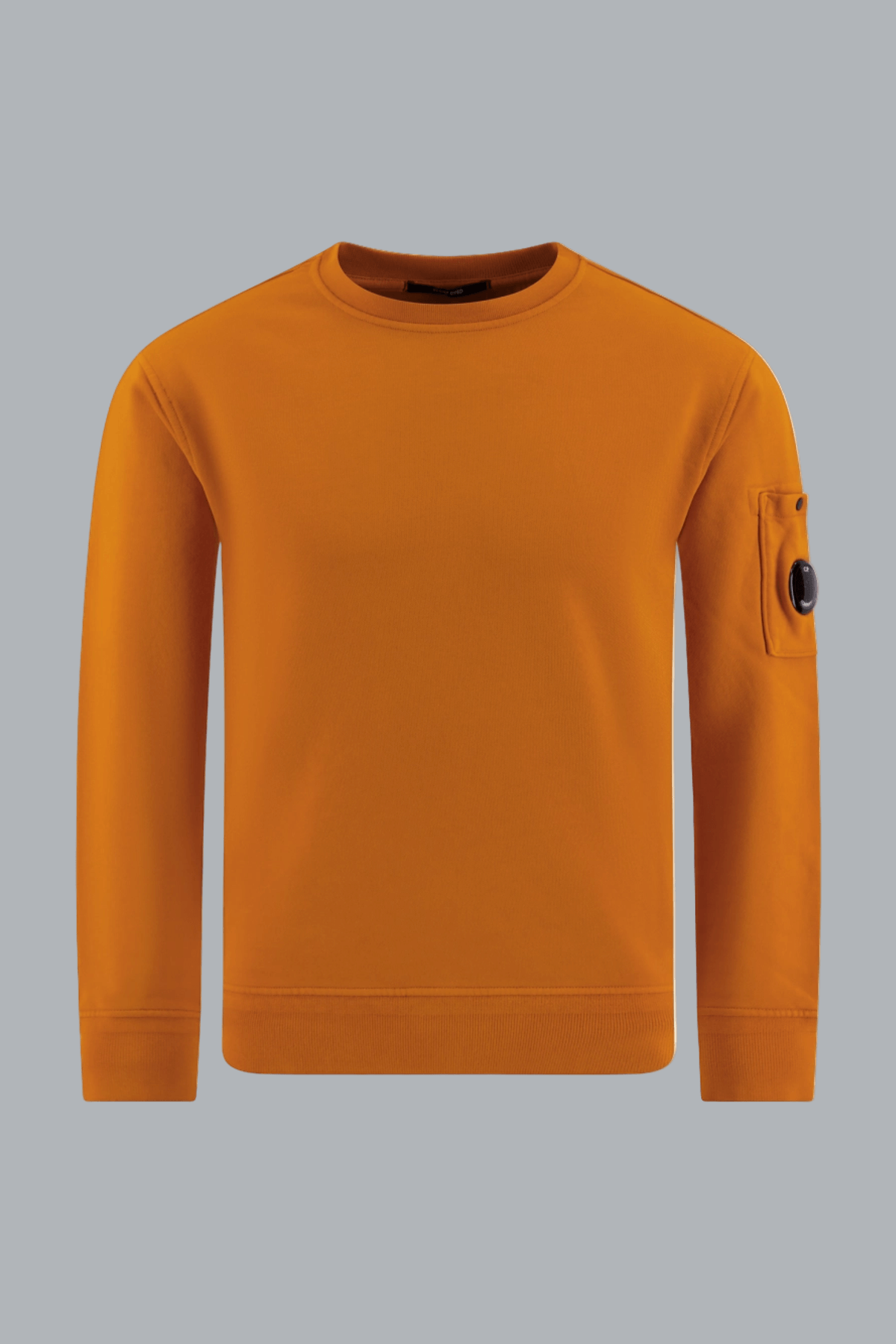 COTTON DIAGONAL FLEECE CREWNECK LENS SWEATSHIRT ORANGE
