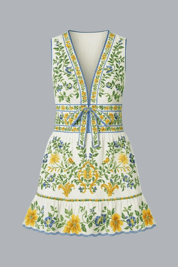 EMILY FLORAL TAPESTRY MINI DRESS